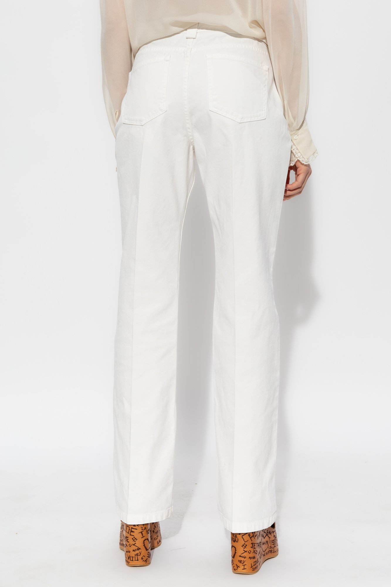 パンツ CHLOE Women Straight Pants CHC24UPA12064112 White White Straight-leg trousers Chloé - Vitkac France